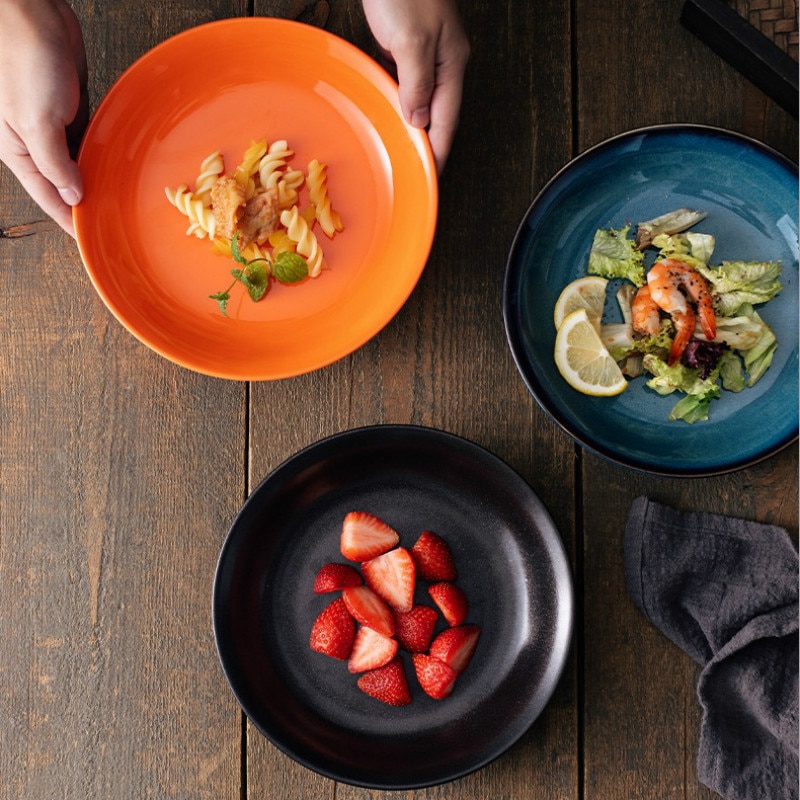 YA JU Set van 4 keramische borden, rechthoekig, zwart, voor steak, brood, risotto, pasta, voorgerecht, magnetron, oven en vaatwasser YA JU Set van 4 keramische borden, rechthoekig, zwart, voor steak, brood, risotto, pasta, voorgerecht, magnetron, oven en vaatwasser