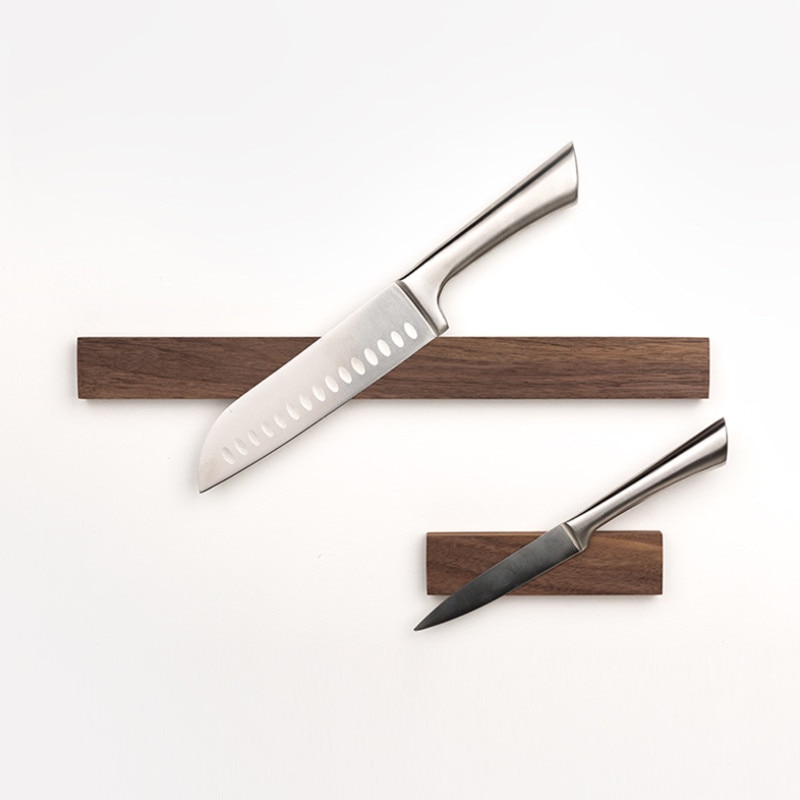 Kraftfull 6 tums magnetisk knivlist, massiv väggmonterad knivstång i trä. magnetisk kniv & verktygshållare, unik