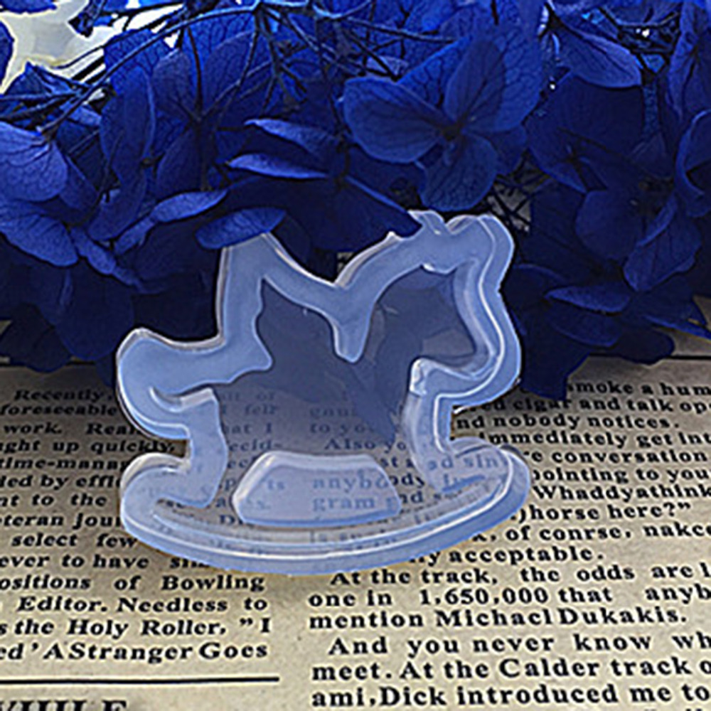 silicone Stampo in Resina per Monili Che Fanno A Dondolo Cavallo Bianco 37mm (1 4/8 ") x 32mm (1 2/8 "), 1 pezzo