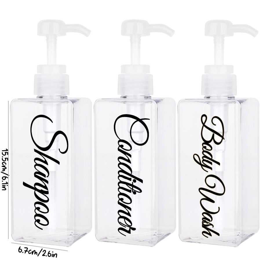 Etiquetas impermeables para champú, dispensador de jabón, pegatina para botella, ducha, Baño