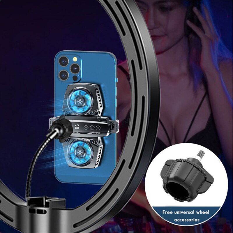 Tongdaytech przenośny telefon Usb Cooler półprzewodnikowy podwójny wentylator chłodnicy z wyświetlaczem temperatury Smartphone gra Radiator