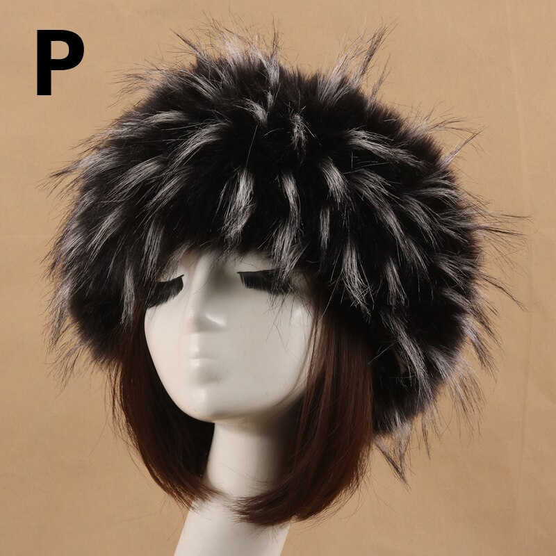 Man Women Fur Hats Tick Fuffy Warm Fox Fur Hat Headband Autumn Winter Russian Thick Hat: 15