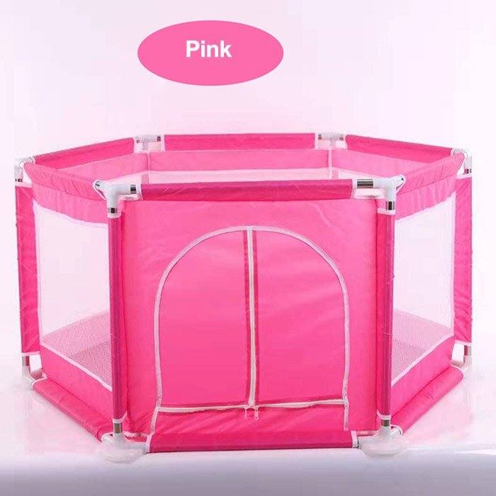 Baby Kinderbox Hek Vouwen Veiligheid Barrière Oceaan Bal Pit Kinderen Speeltuin Kinderen Spel Tent Onderdak Voor Zuigelingen Cadeau: Pink white