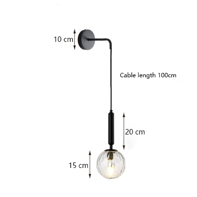 Moderne væglampe i glas, skandinavisk, stavlampe, sengelampe, læselampe, rund, applikationslampe, nordisk led-væglampe  e27 stk.: Grøn