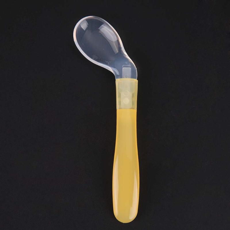 Barn barn bestick matskedar säkerhet mjuk sked baby bestick baby säkerhet temperaturavkänning baby kiselsked