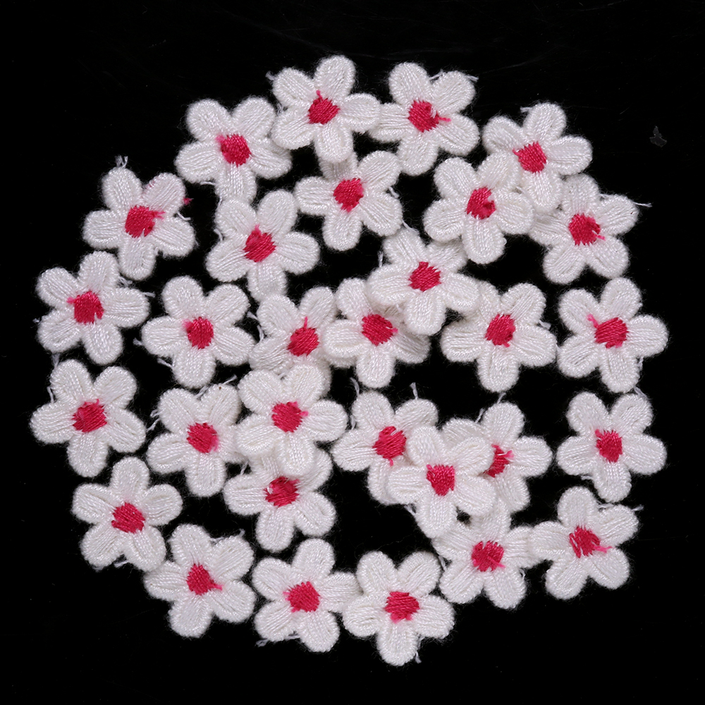30Pcs Multicolor Flower Appliques Lace Floral Flower Embroidery Patch DIY Sewing Clothes Headwear Wedding Home Decorate Supplies: Silver