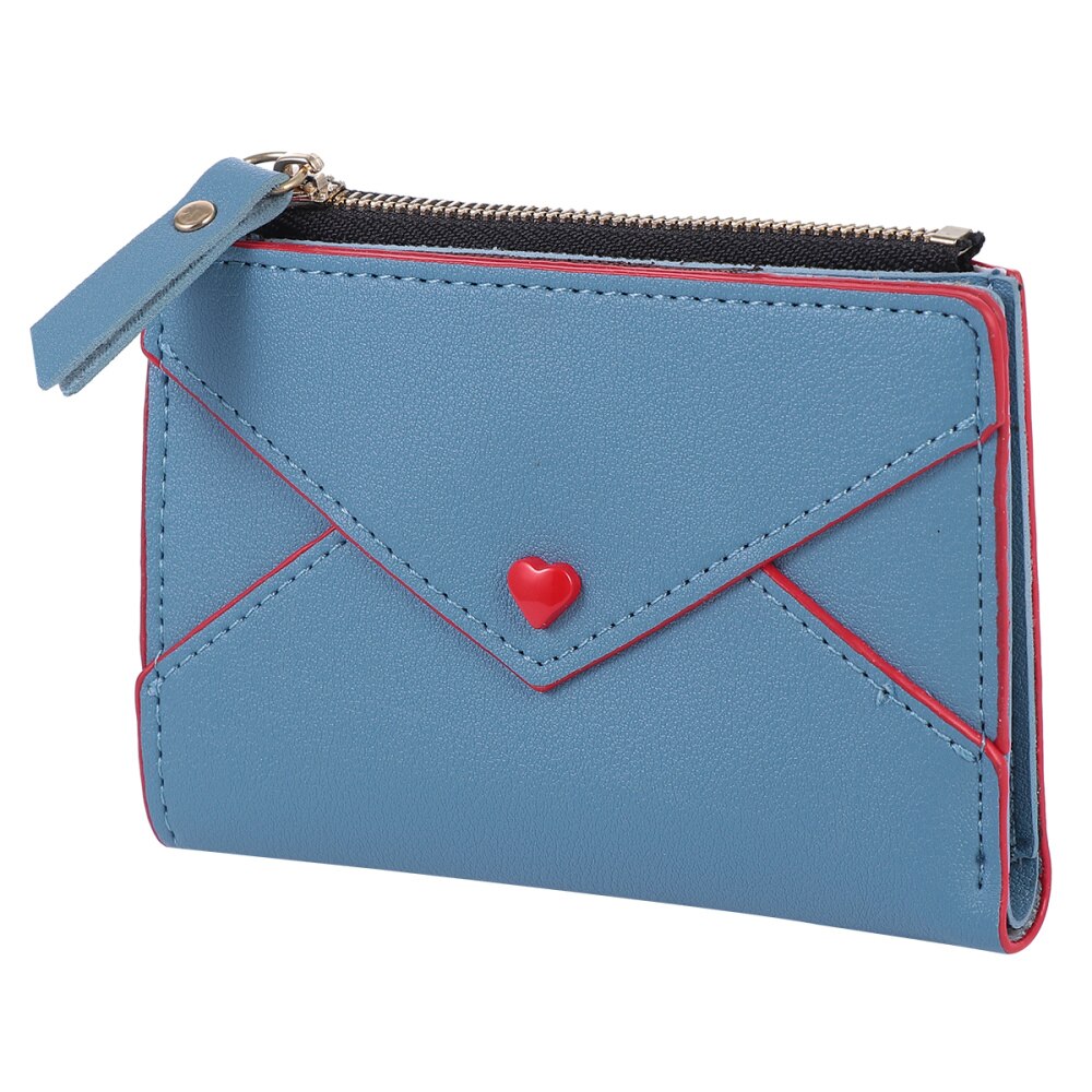 1Pc Cash Wallet Pu Portemonnee Aparte Compartiment Pu Verandering Portemonnee Voor Kleine Verandering Kaarten Cash: Blue