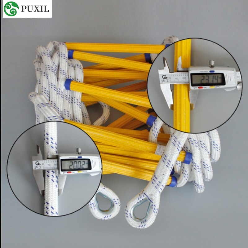 5M Upgrade Escape Ladder Wear-resistant Reinforced Anti-skid Soft Ladder Fire Inspection Rope Ladder 18-20MM (1-2nd floor)