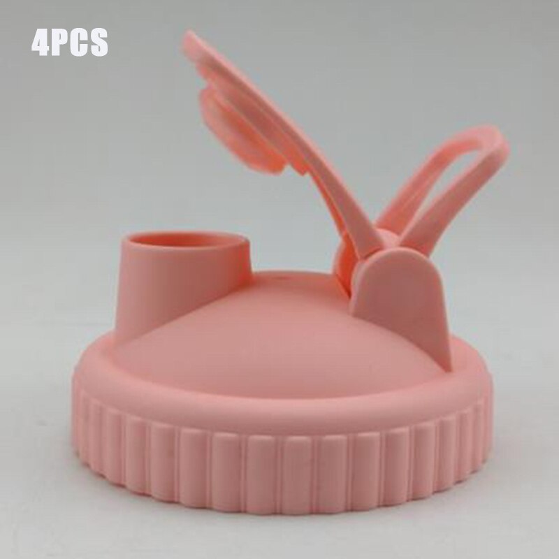 4 Pack of Flip Cap Mason Jar Lids with Leak-proof & Airtight Seal and Easy Pour Spout - Regular Mouth: pink