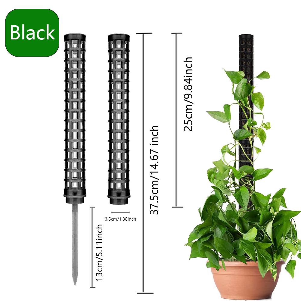 Palo de escalada para plantas, soporte de plantas, Marco enrejado, columna de musgo Sphagnum de agua, poste para vides de flores en maceta, extensión de escalada: Negro