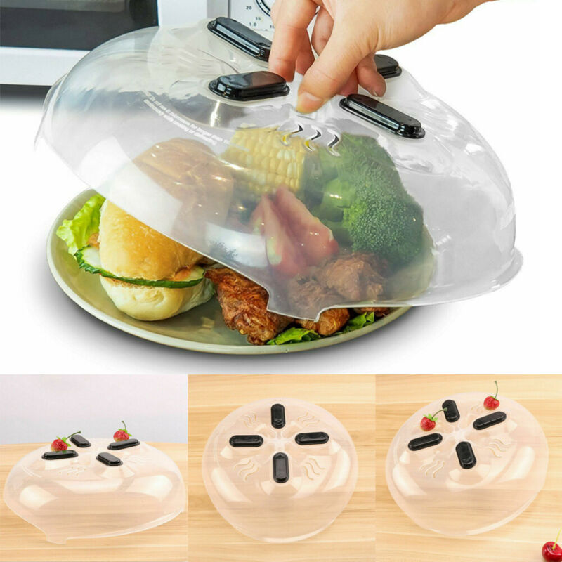 Microwave Plate Covers Steam Vent Lid Dish Food Splatter Home Kitchen Universal