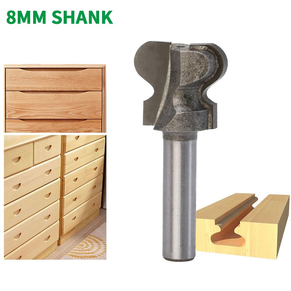 1 Pc 8 Mm Schacht Frees Houtsnijwerk Industriële Grade Dubbele Vinger Bit Houtbewerking Gereedschap Hout Frees End molen