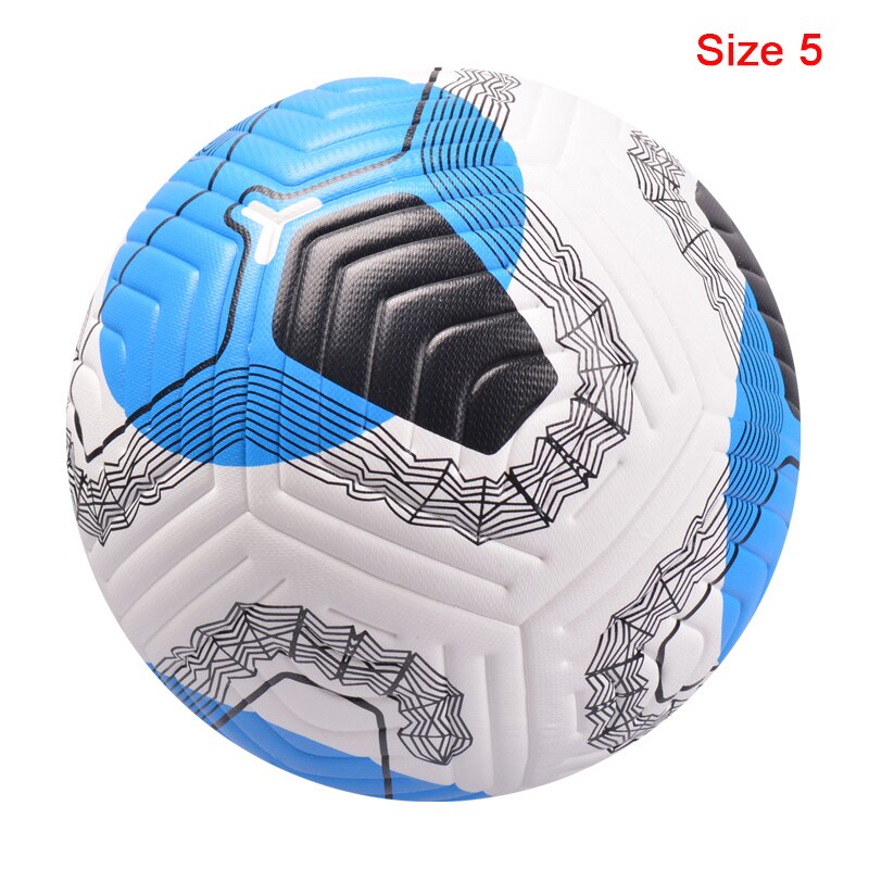 Soccer Balls Official Size 5 Size 4 Premier Seamless Goal Team Match Ball Football Training League futbol bola: M-Blue White Size 5