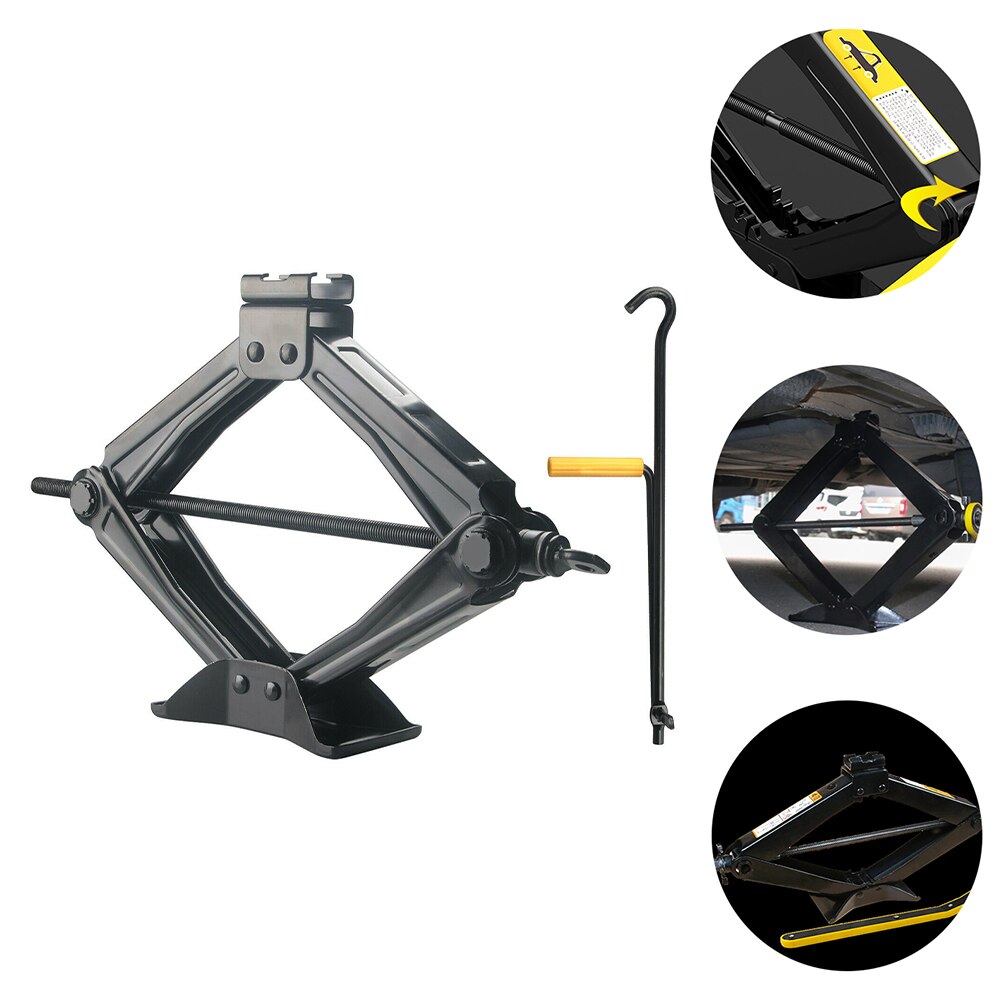 1 kit de manivelle pliable pour voiture, 3 tonnes, cric à bascule, poignée pliante, ciseaux: Default Title