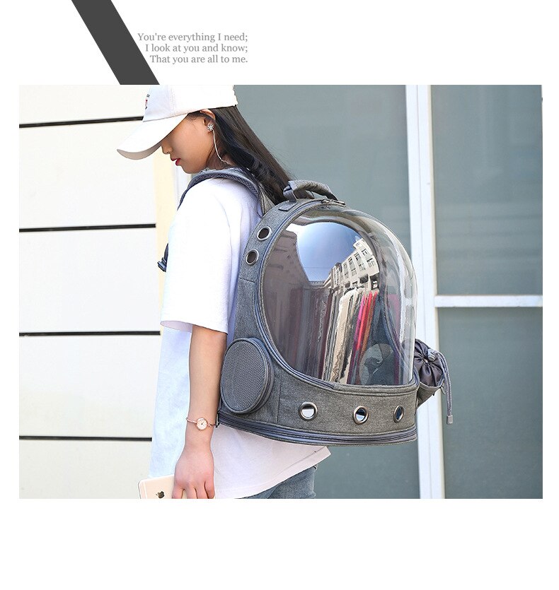Space capsule transparent pet backpack dog handbag outing supplies portable cleaning kitty bag pet carrier