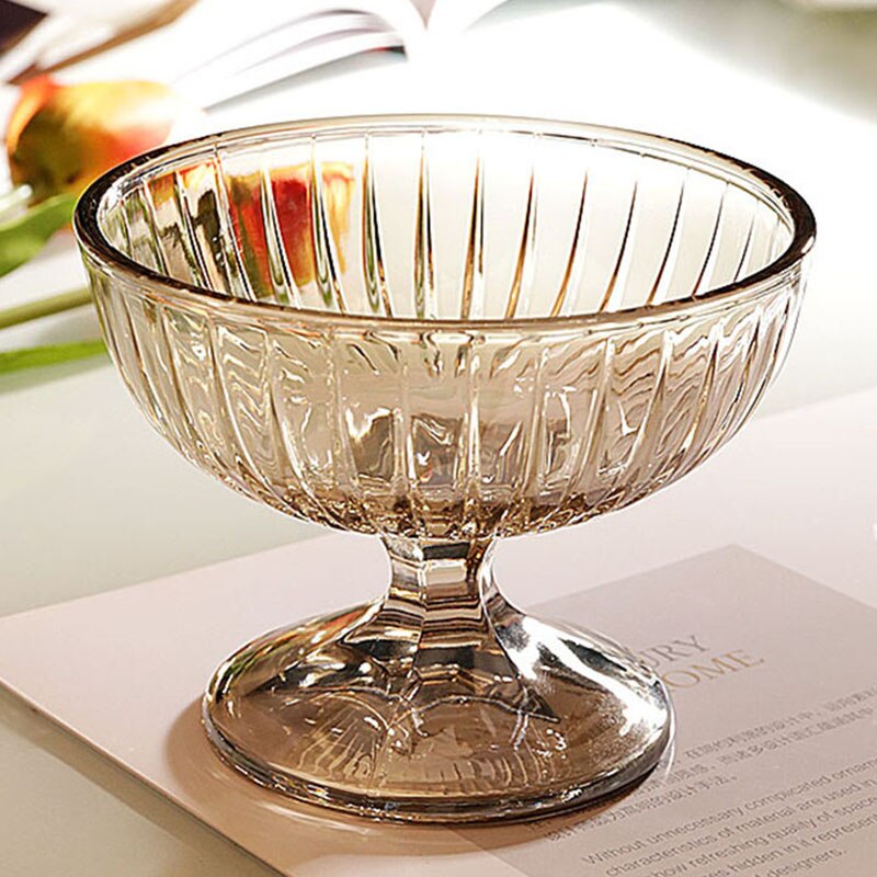 Gobelet en verre pour Cocktail, Restaurant, verre à vin, glace, yaourt, Pudding, Dessert, bol, tasse à gâteau, récipient à collation: amber