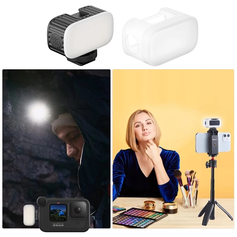 Ulanzi – Mini lampe vidéo LED VL30, avec diffuseur doux, lumière sur caméra Gopro 9 8 7 6 5 4 Vlog pour Smartphone