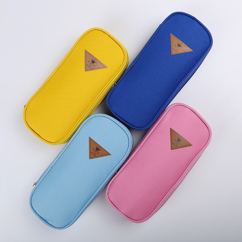 1 PC Doce Cor Estilo Coreano Caixa de Lápis Da Lona Multifuncional Saco Organizador De Armazenamento De artigos de Papelaria Material Escolar Papelaria Escolar