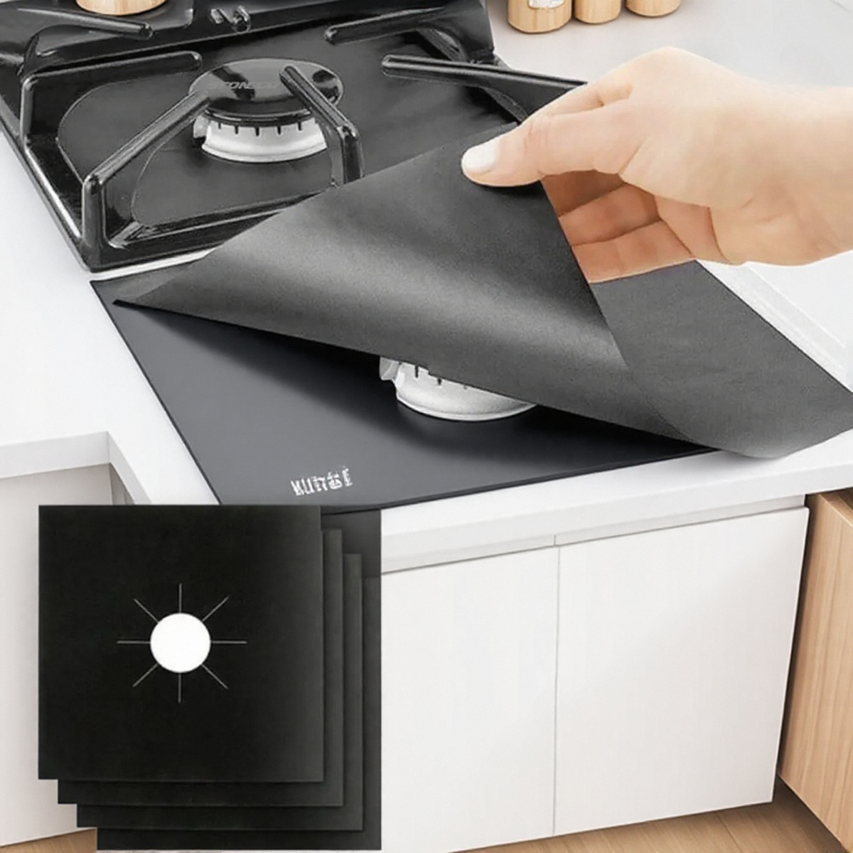 Reusable Universal Stove Burner Covers 1/2/4Pcs Nonstick Oven Liner Protector Sheets Kitchen Essential Cookware Accessories