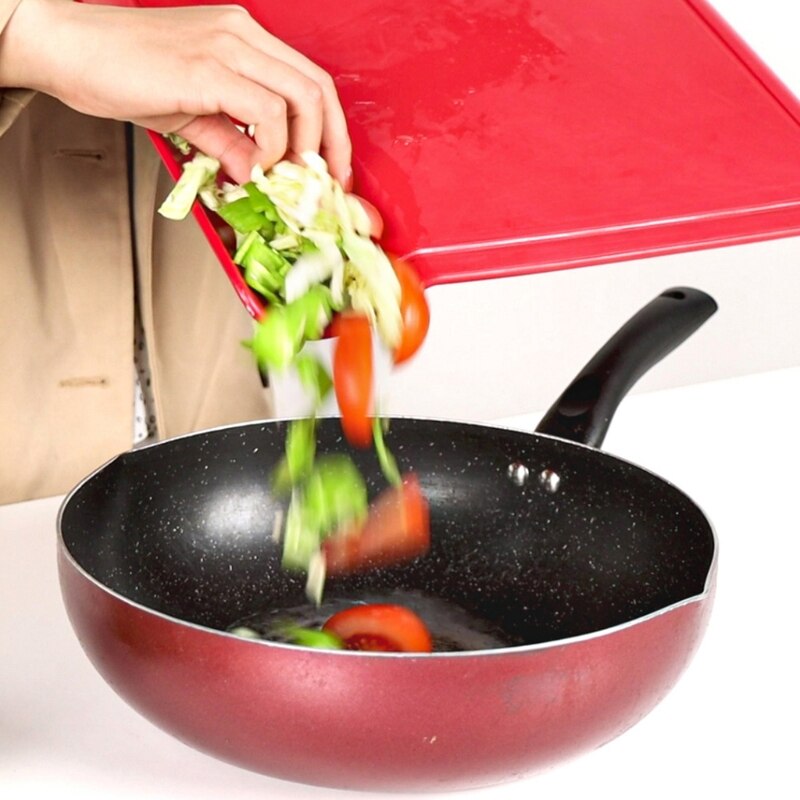 W3JA Multifunctional U-Shaped Cutting Board with Grooves Thicken Plastic Smart Non-Slip Meat Fruit Vegetable Chopping Plate