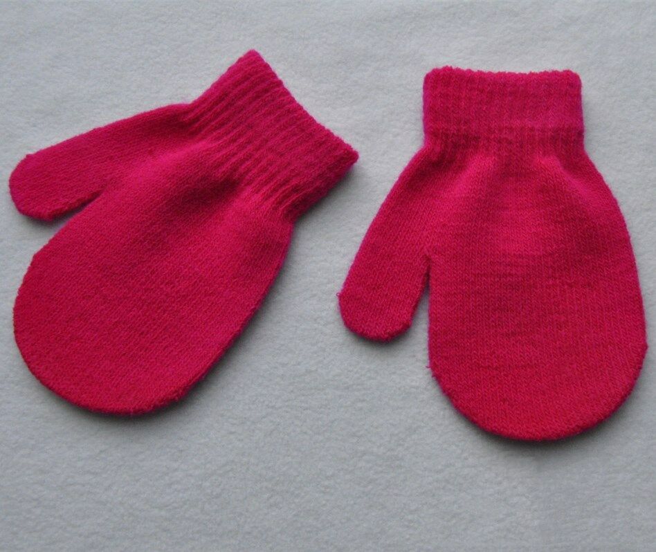 1 Pair Baby Candy Color Winter Warm Gloves Toddler Boys Girls Mittens Kids Gloves Child Accessories: Watermelon red