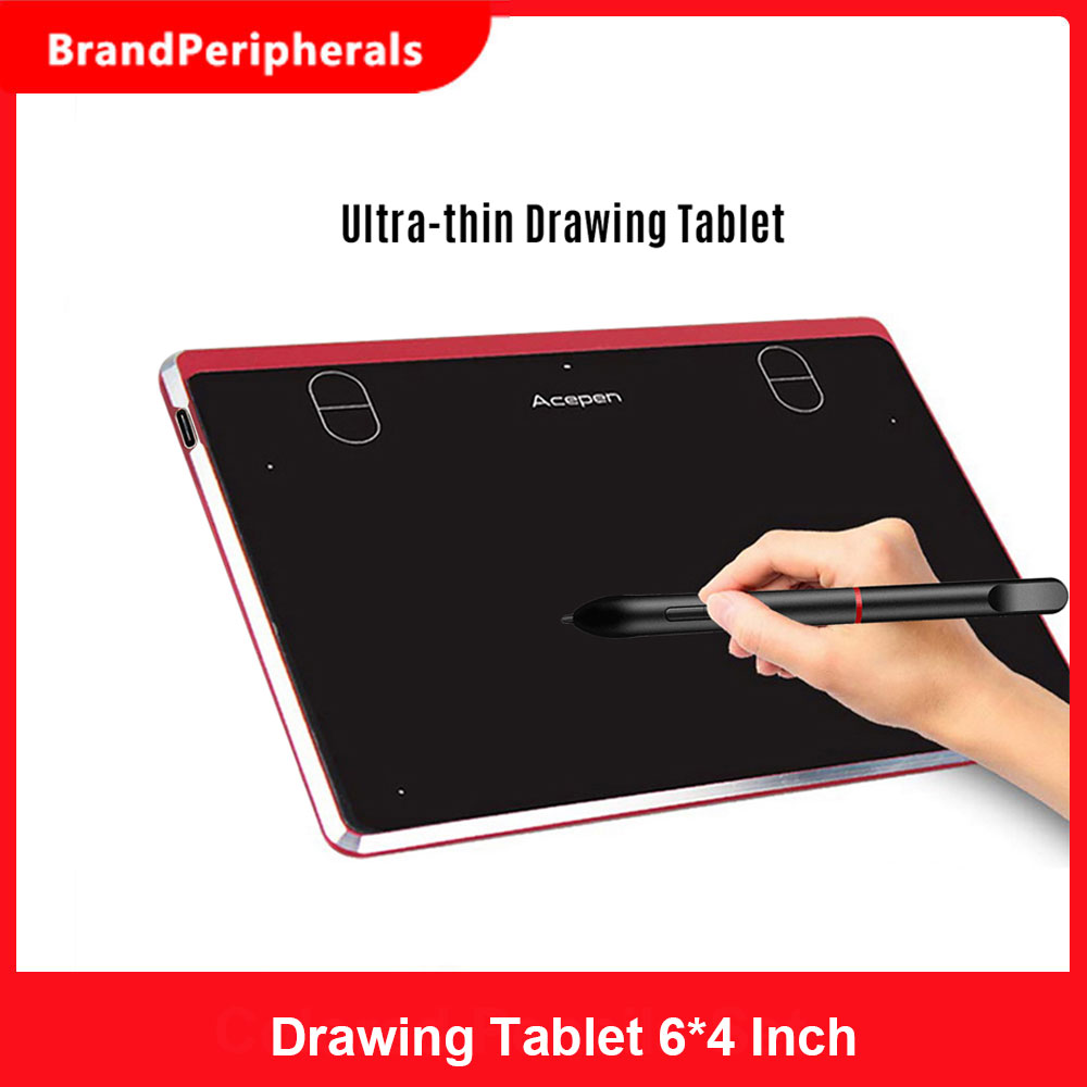 Acepen AP604 Digital Graphic Drawing Tablet Ultra-Thin Board 4 Shortcut Keys Battery-free Passive Stylus 8192 Levels Pressure