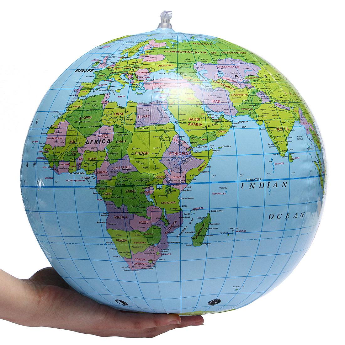 38cm Inflatable Globe World Earth Ocean Map Ball Geography Learning Educational Beach Ball Kids Geography Educational Supplies