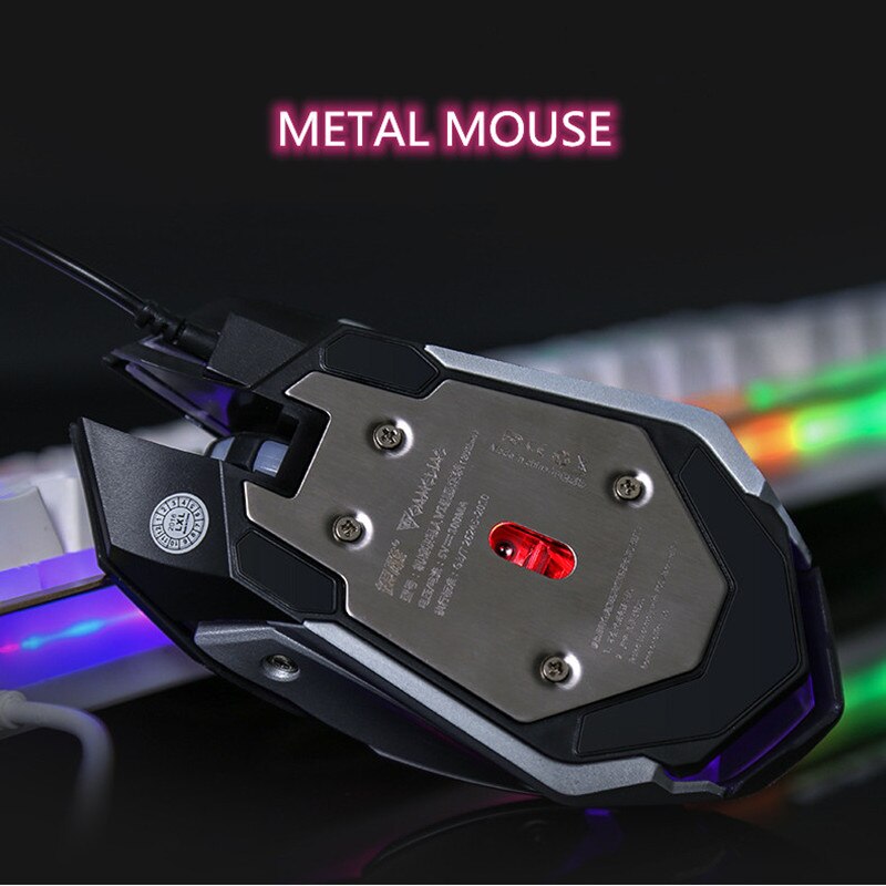 V1 USB Wired Gaming Keyboard Ergonomic Backlit Mechanical Feel and Mouse Set Tungsten Gold Gamer Laptop Computer Gaming Set