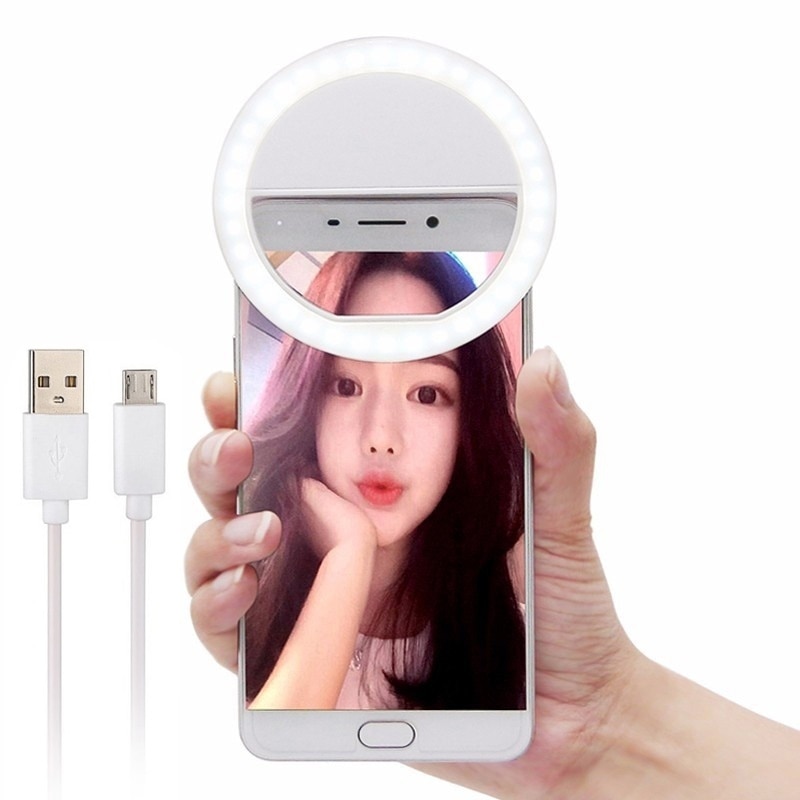 Selfie LED Ring Flash luz para selfie telefoon lens lampka doen telefonu voor iPhone xr Samsung a70 a50 s10 Mobiele telefoon Licht Clip