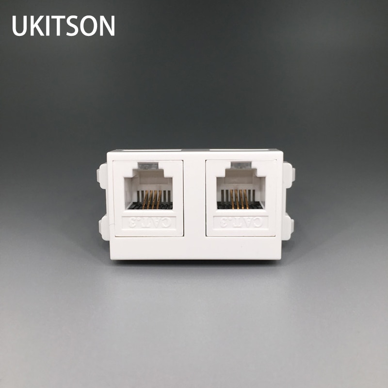 Dual Connector CAT3 RJ11 Telephone Modules 2 Ports Phone Socket Slot For Wall Ooutlet
