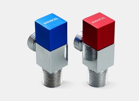 chrome thick brass bathroom filling valve bathroom accessories plumbing products with red and blue mark