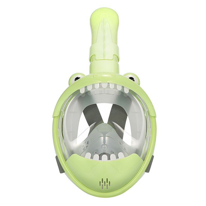 Hel ansikts barn snorkel mask vikbar 180 graders panoramautsikt snorkling mask anti dimma anti läckage snorkel