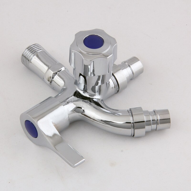 1pc Multi-function Faucet Double Faucet Quick Open Single Cold Bibcocks G1/2' Washing Machine Tap
