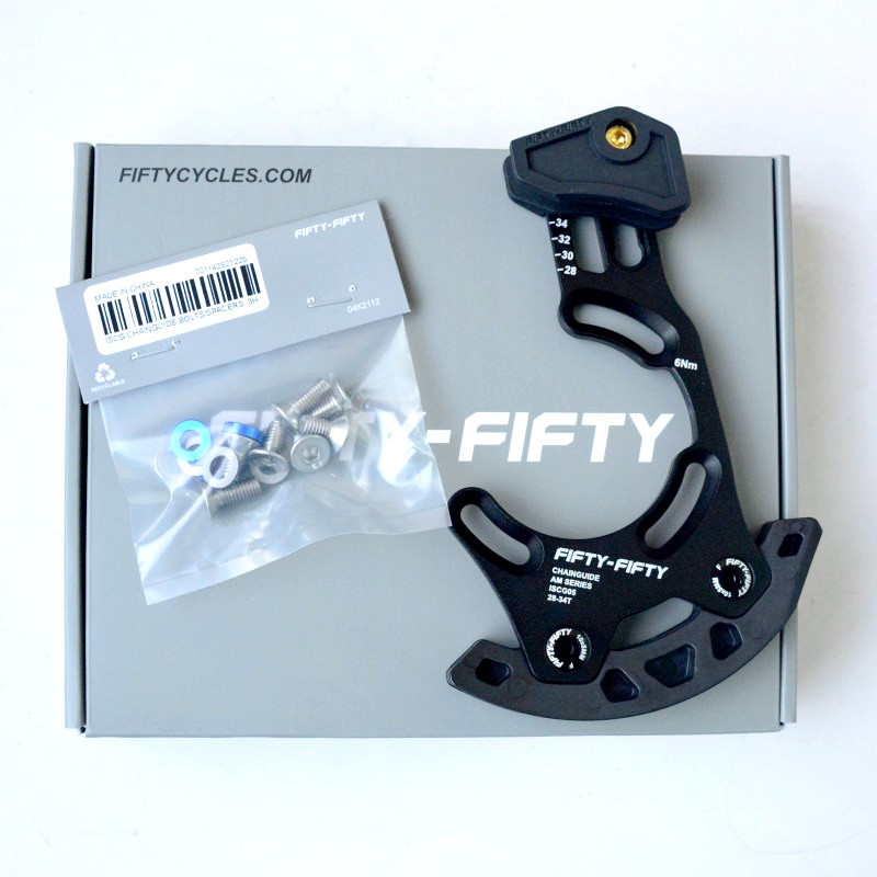 FIFTY-FIFTY DH Racing 1X Series Guía de cadena de bicicleta MTB Cadena de guía de bicicleta ISCG05 Anillo de cadena 28-34T/30-36T/32-36T/32-38T