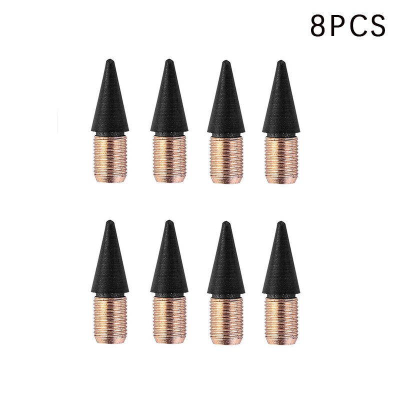 8Pcs Eeuwige Pen Onbeperkt Schrijven Potlood Geen Inkt Pen Uitwisbare Voor Kinderen Tekening School Kantoor Kawaii Briefpapier: 8pcs pen head
