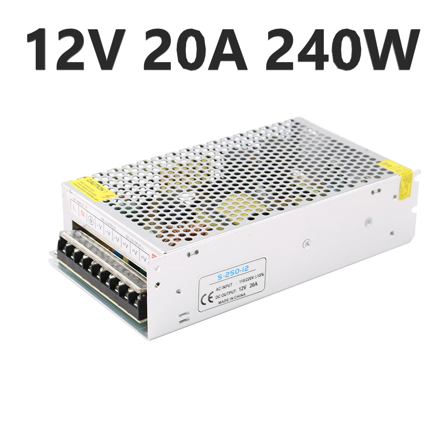 12V Power Supply AC 220V TO DC 12V 2A 3A 5A 10 15 20A Adapter 220 To 12v Power Supply Source 500w Led Transformer For Led Strip: 12V 20A 240W