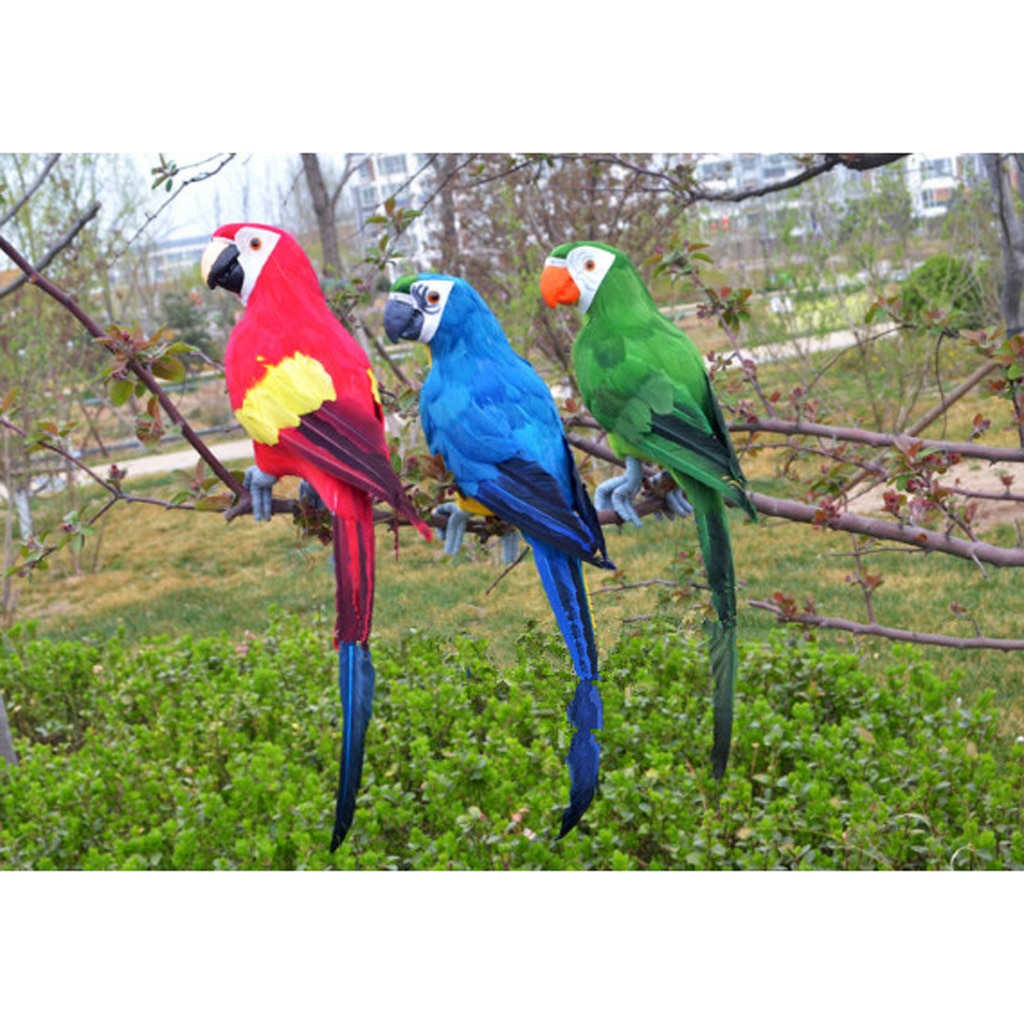 Decoración grande de 45 CM, simulación de loros coloridos, decoración de ornamento de jardín, 3 colores