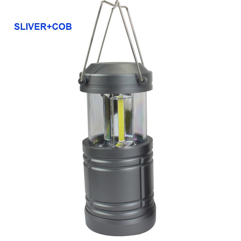Myj bärbar ljus utomhus hopfällbar led hängande tältlampa 30 led cob campinglykta led campingljus: Sliver cob