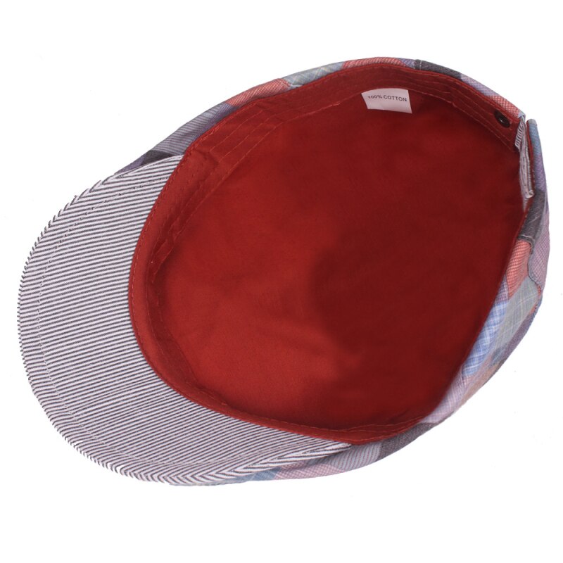 Ht1711 baskerhattar för män kvinnor vår sommar platta kepsar retro rutiga basker femme justerbar unisex herr kvinnor baskermössa