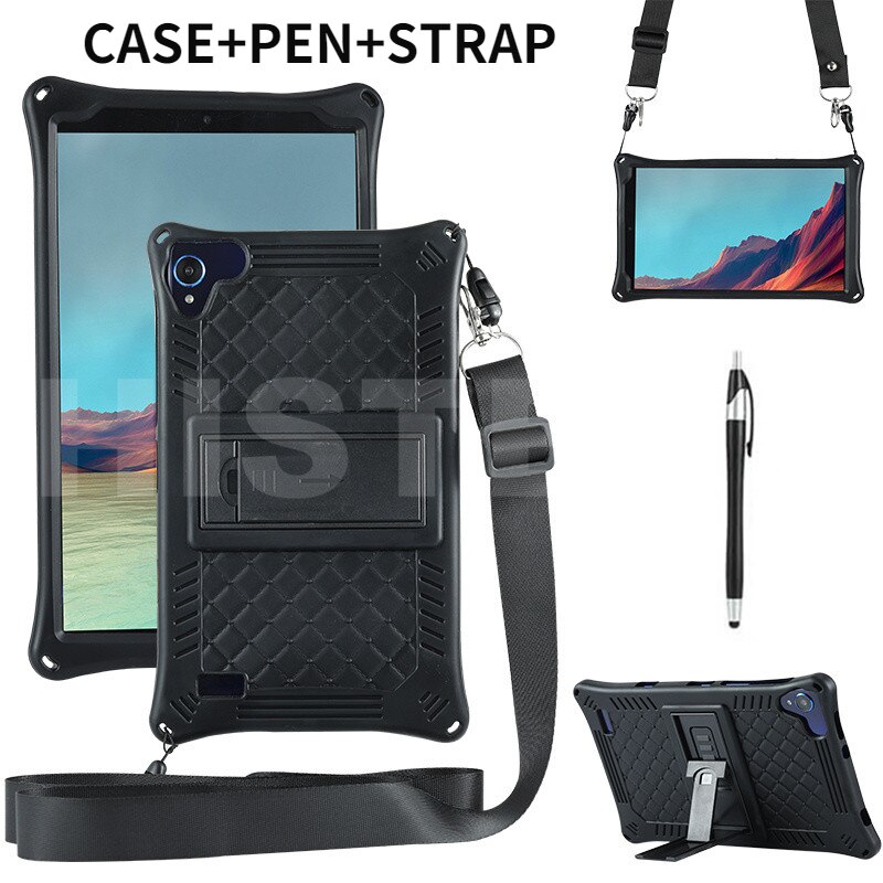 Pro Samsung Galaxis Tab A8 SM-T290 SM-T295 8.0" Tablette PC Sanft Shockproof Silizium Startseite Fall mit Rückseite Kickstand: FG-PS-BK