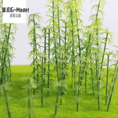Wjdg Model10Pcs Groene Plastic Model Bamboe Bomen Schaal Tuin Decor Trein Landschap Landschap Kinderen Speelgoed Miniatuur