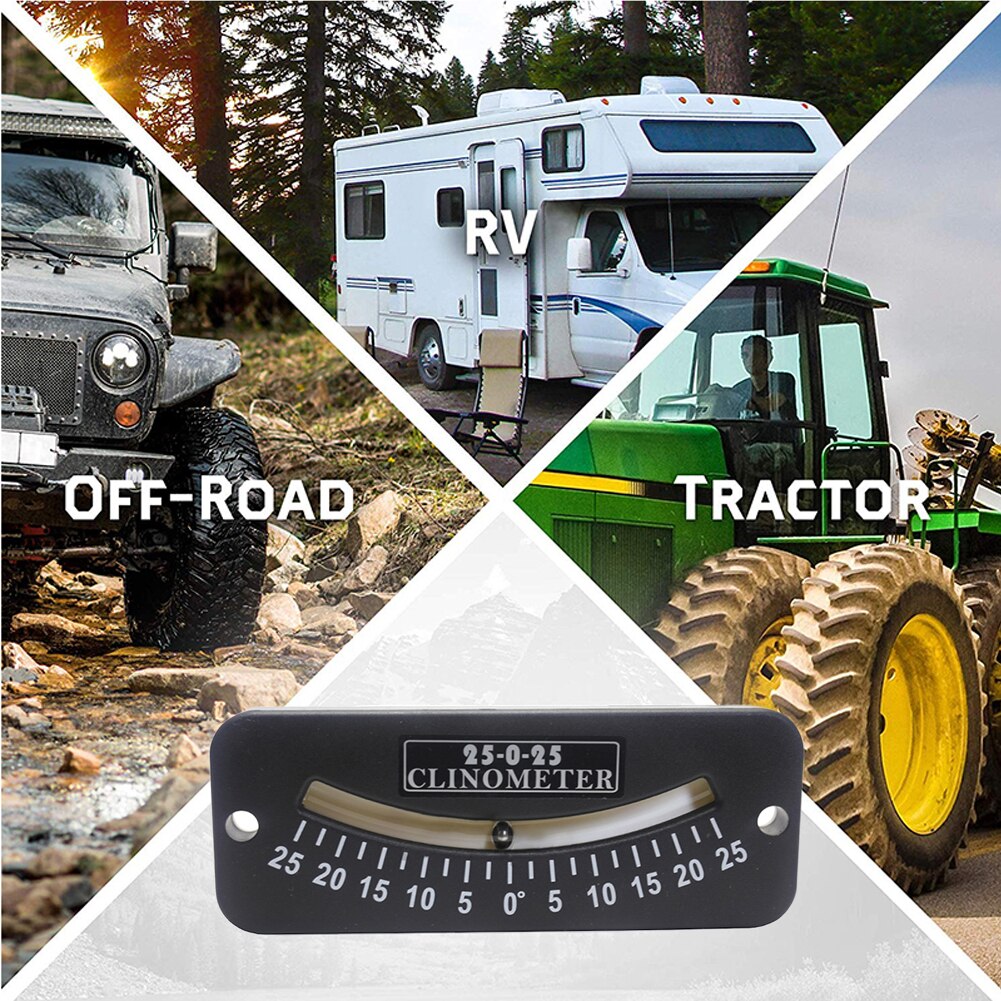 25-0-25 45-0-45 Tilt Gauge Dual Scale Accurate Angle Indicator Locator Tool Mini Inclinometer For Boat Instrument Shatter Proof