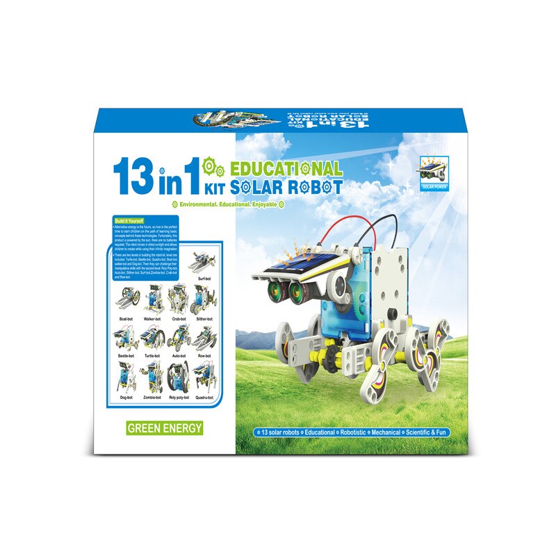 13 In 1 Solar Powers Robot Diy Kit Speelgoed Educatief Wetenschap Experiment Technologie Speelgoed Voor Jongens En Meisjes Gratis Sticker stem Speelgoed: Original Box