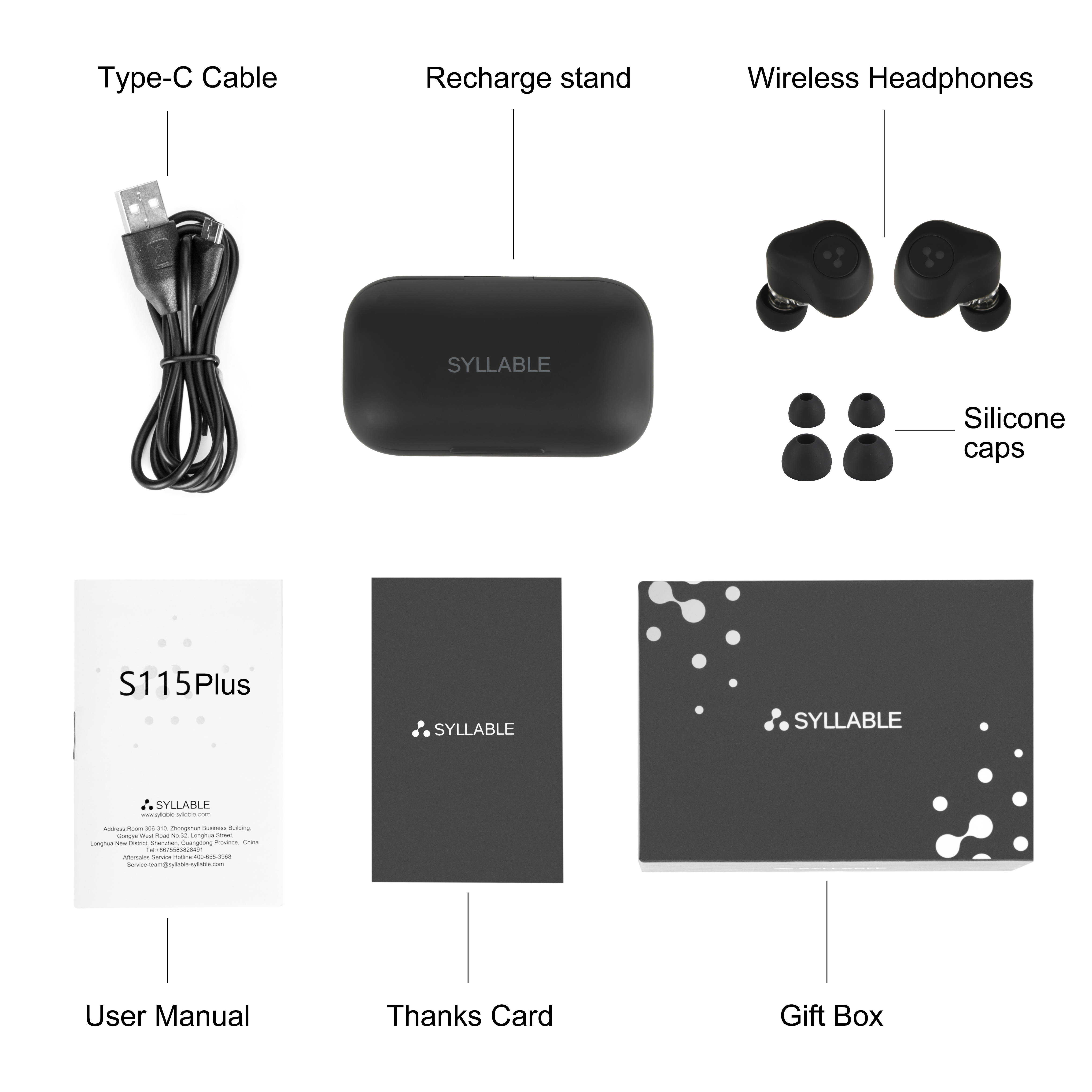 Newest SYLLABLE S115 Plus TWS of QCC3040 Chip Fit for V5.2 Earphones 12 hours True Wireless Stereo Earbuds Strong bass Headset
