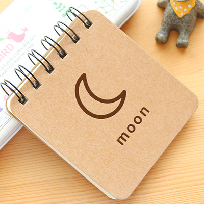 Jonvon Satone Korean Stationery Vocabulary Words Notebook Planner Notepad Diary Office Student Notebook Diary Planner: moon