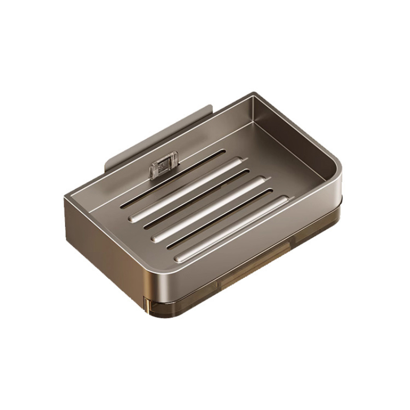 Métal Fer Porte-savon Sans perçage Porte-savon de salle de bain Avec eau de vidange Mur Porte-savon Organisateur Accessoires de salle de bain