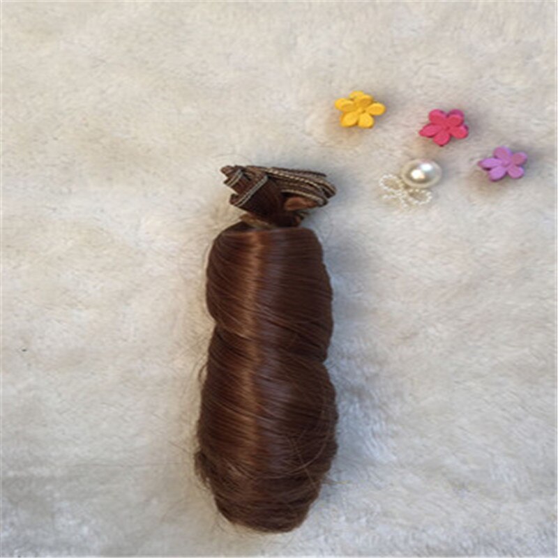 15*100cm Extension Doll Wigs Hair Toy Natural Color Curly Doll Hair for Dolls Wigs Accessories Handmade Clothing Doll Wigs: C