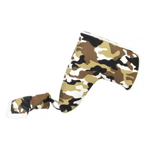 1Pcs Golfer Putter Headcover Golf Club Head Beschermhoes Met Magnetische Sluiting Voor Beschermende Tas Vervanging Golfer Tool: Camouflage Brown