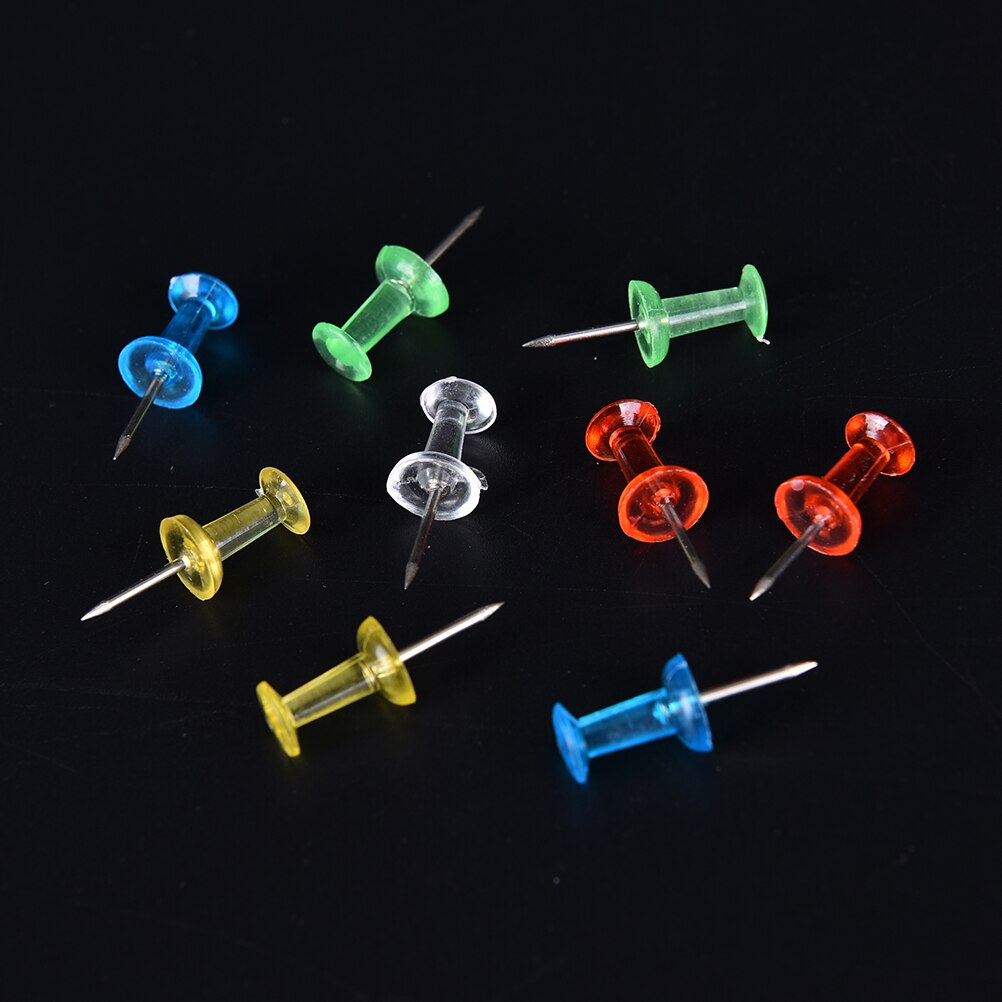Assortiment de punaises colorées transparentes, 100 pièces, épingles à pouce en liège, papeterie scolaire et de bureau