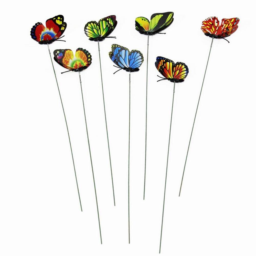 Estacas decorativas impermeáveis do jardim das estacas de butterfy das cores 10 pces misturadas para acessórios exteriores internos da decoração da casa, 4 tamanhos